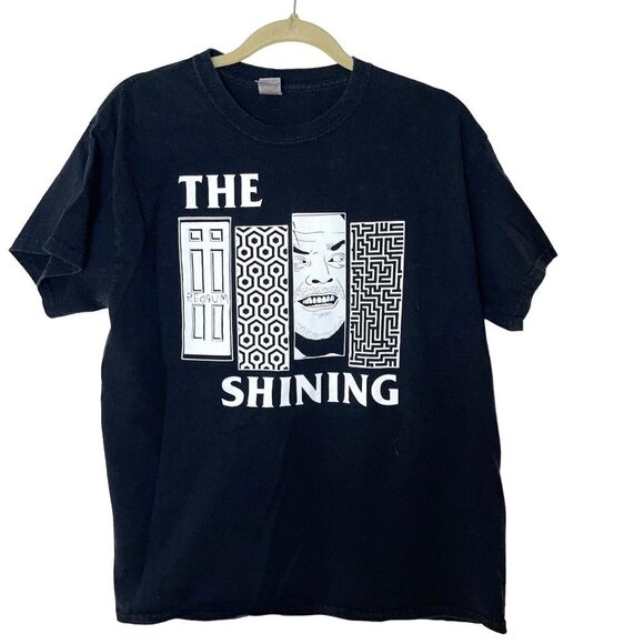 Gildan The Shining Mens T Shirt Black Size Large Vintage White Jack Nicholson - Picture 1 of 8
